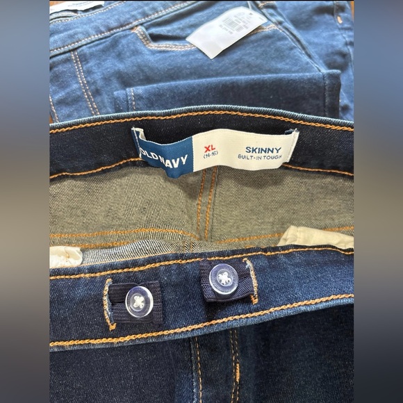 New 2 pair OLD NAVY skinny jeans dark wash girls XL 14 16 - Picture 8 of 8